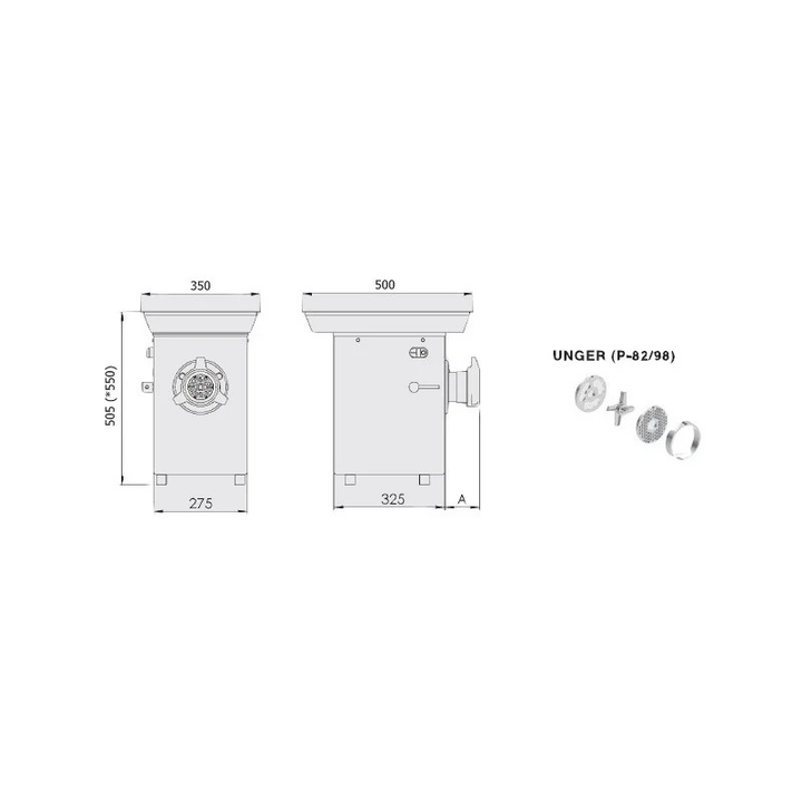 Wilk do mięsa 1500W P-98 INOX CE