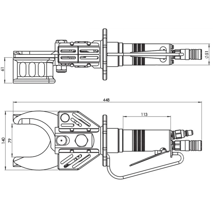 Nożyce hydrauliczne do odcinania racic wieprzowych, baranich, szerokość 80 mm, EFA Z 079 E