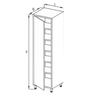 Szafa magazynowa, z drzwiami uchylnymi, ze stali nierdzewnej, wym. 600x600x2000 mm, E 3010