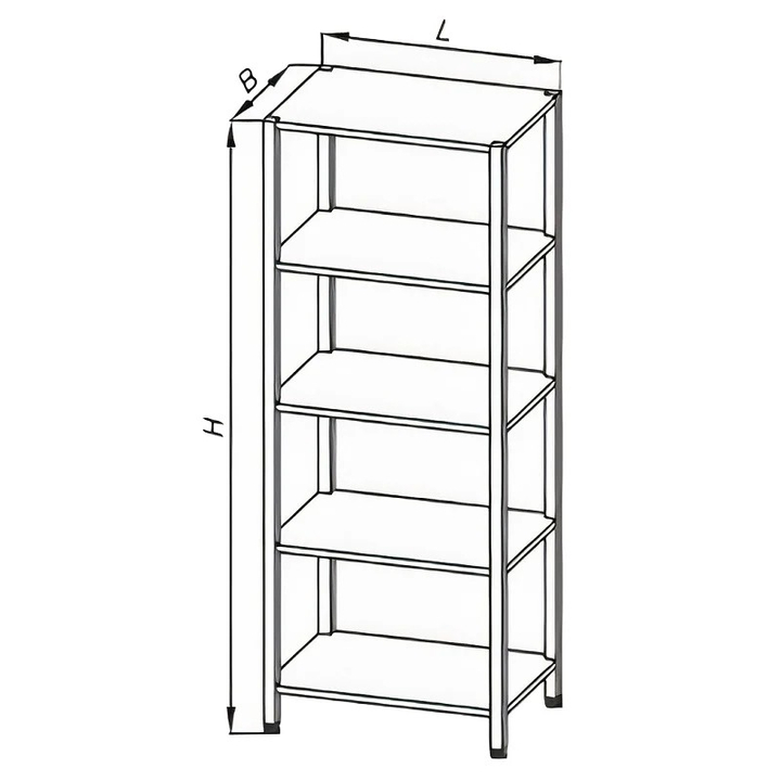 Regał magazynowy, wym. 1300x500x1800 mm, E 3210