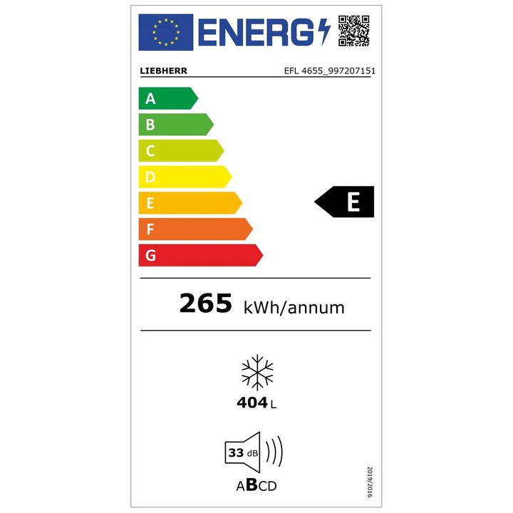 Zamrażarka skrzyniowa, spożywcza, gastronomiczna, 404 L., 82,5x146,5x70,2 cm, Liebherr EFL 4655