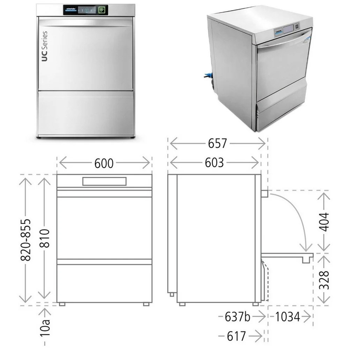 Zmywarka uniwersalna, podblatowa Bistro, do naczyń, szkła, sztućców, 7,9kW/ 400V, WINTERHALTER UC-L