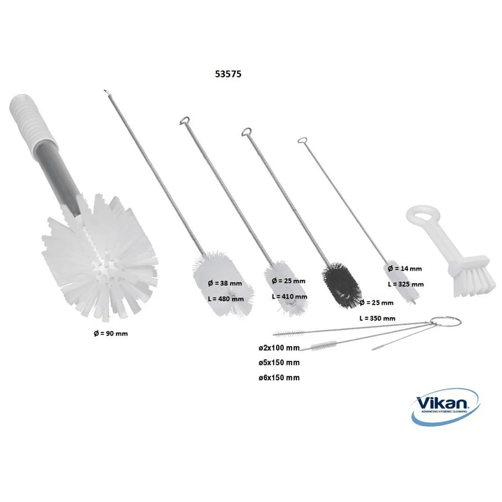 Zestaw szczotek do czyszczenia maszyn do lodów, białe, 490 mm, VIKAN 53575