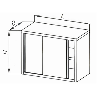 Szafka wisząca z drzwiami suwanymi, ze stali nierdzewnej, wym. 1300x300x400 mm, EGAZ E 3130 EKO