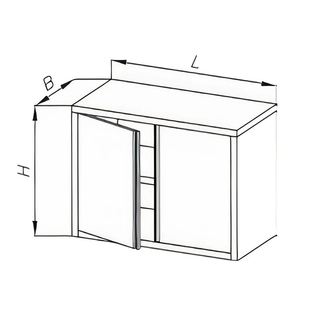 Szafka wisząca z drzwiami uchylnymi, ze stali nierdzewnej, wym. 1000x300x600 mm, E 3120