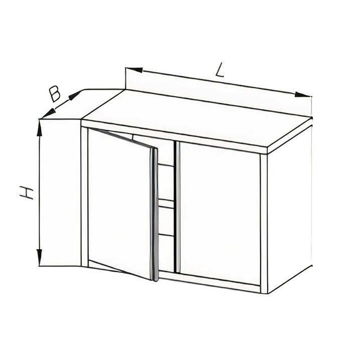 Szafka wisząca z drzwiami uchylnymi, ze stali nierdzewnej, wym. 1000x300x600 mm, E 3120