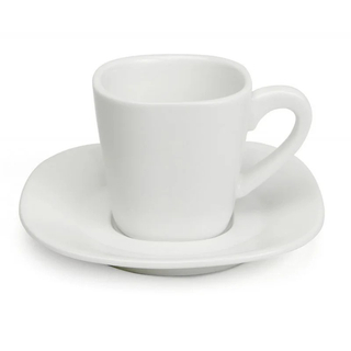 Spodek MADRID pod filiżankę do espresso, porcelana kostna, wym. 11,5x11,5 cm, biały, EXXENT 33402