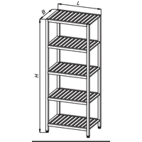 Regał magazynowy 800x700x1800mm gretingowy