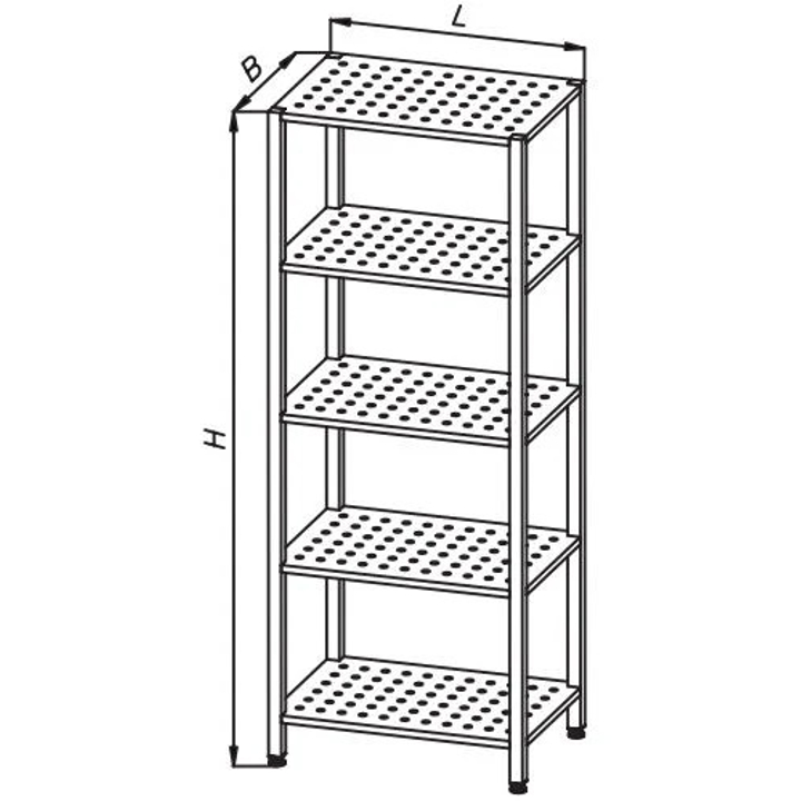 Regał magazynowy 800x700x1800mm perforowany