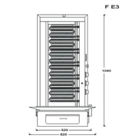 Opiekacz pionowy do 50 kg, do kebaba i gyrosa, grill elektryczny, 7,8/ 9 kW, nierdzewny, POTIS F E3