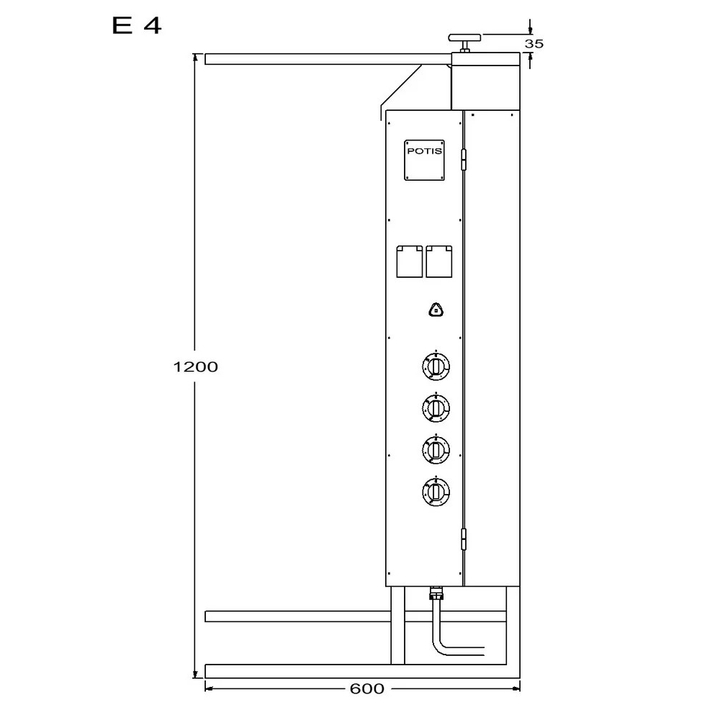 Opiekacz pionowy do 80 kg, do kebaba i gyrosa, grill elektryczny, 10,5 kW, nierdzewny, POTIS E4