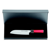 Nóż szefa SANTOKU seria RED SPIRIT, ostrze ryflowane, 18cm, nierdzewny, czerwony, DICK 8174218K