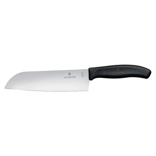 Nóż santoku Swiss Classic, ostrze ryflowane, czarny, dł. 17 cm,  Victorinox 6.8503.17B