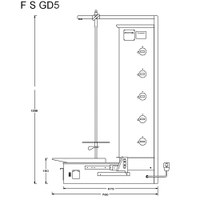 Opiekacz pionowy do 120 kg, do kebaba i gyrosa, grill gazowy, 17,5 kW, nierdzewny, POTIS F S GD5