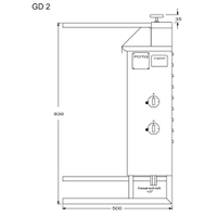 Opiekacz pionowy do 30 kg, do kebaba i gyrosa, grill gazowy, 7,0 kW, nierdzewny, POTIS GD2