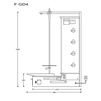 Opiekacz pionowy do 70 kg, do kebaba i gyrosa, grill gazowy, 14/ 11,2 kW, nierdzewny, POTIS F GD4