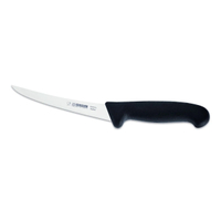 Nóż masarski do trybowania, ostrze zakrzywione, sztywne, 17 cm, czarny, GIESSER 2515 17
