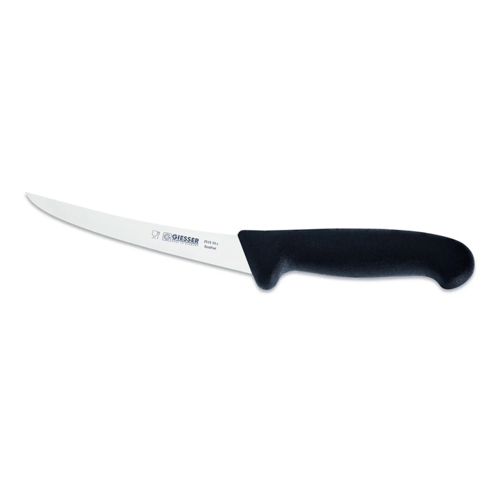 Nóż masarski do trybowania, ostrze zakrzywione, sztywne, 17 cm, czarny, GIESSER 2515 17 Nóż masarski do trybowania, ostrze zakrzywione, sztywne, 17 cm, czarny, GIESSER 2515 17