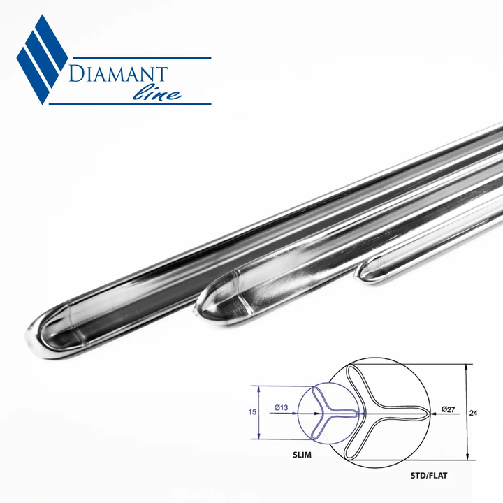 Kij wędzarniczy Diamant Line FLAT, dł. 1000 mm