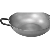 Patelnia Wok ze stali węglowej, Wok z płaskim dnem, średnica 34 cm, poj. 6,4l, EXXENT 63253