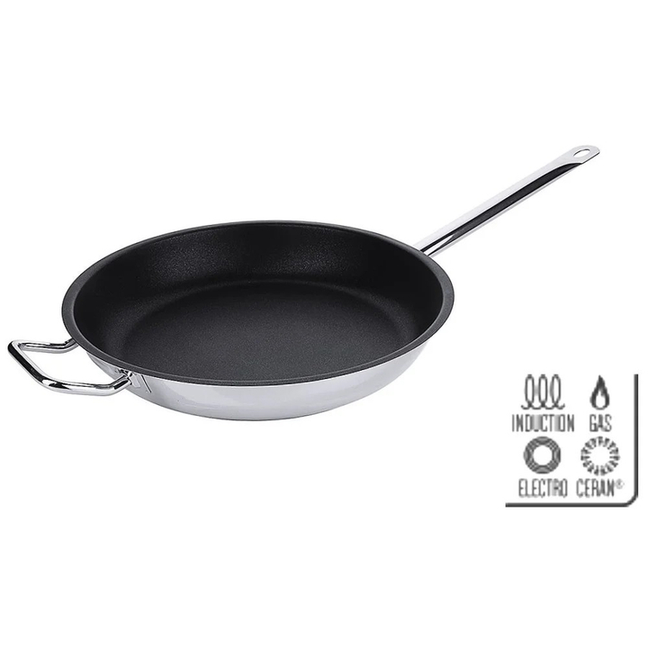 Patelnia Non-Stick do smażenia, powłoka PTFE i uchwyt dodatk., śr. 36cm, nierdzewna, model 2013/360