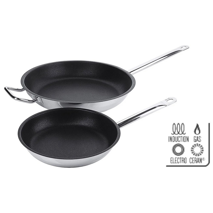 Patelnia Non-Stick do smażenia, powłoka PTFE i uchwyt dodatk., śr. 36cm, nierdzewna, model 2013/360