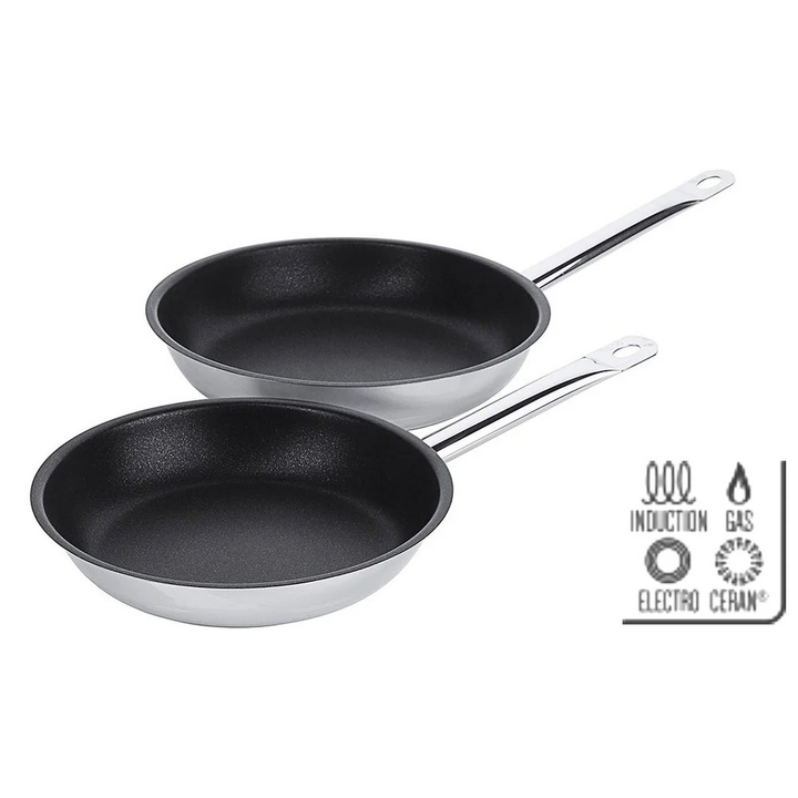 Patelnia Non-Stick do smażenia, powłoka PTFE i uchwyt dodatk., śr. 36cm, nierdzewna, model 2013/360