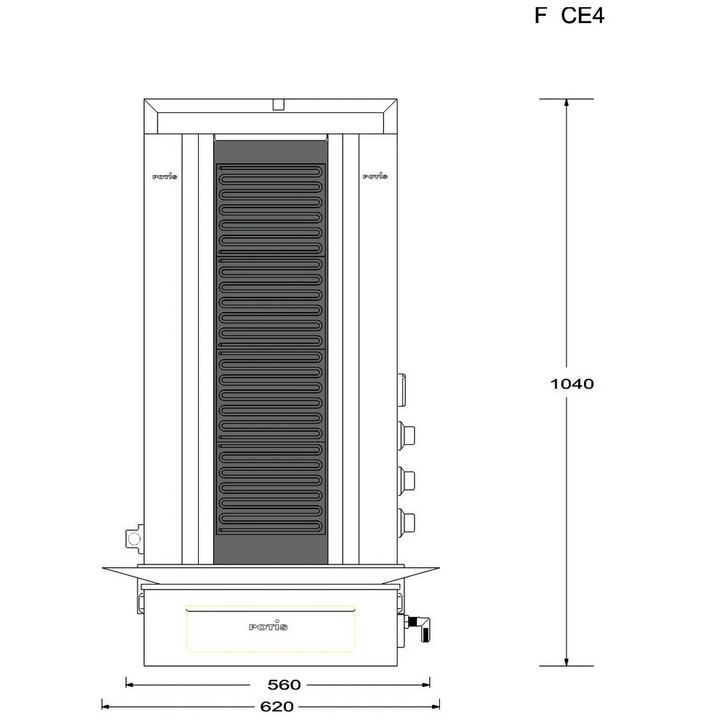 Opiekacz pionowy do 50 kg, do kebaba i gyrosa, grill elektryczny, 7,6 kW, nierdzewny, POTIS F CE4