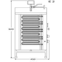 Opiekacz pionowy do 30 kg, do kebaba i gyrosa, grill elektryczny, 5,2/ 6 kW, nierdzewny, POTIS E2