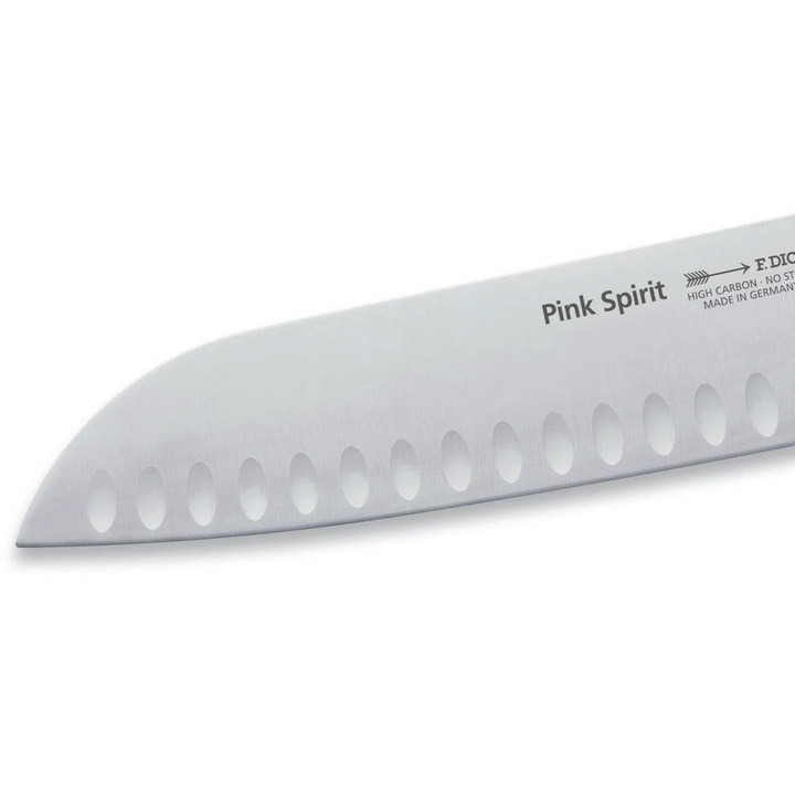 Nóż Szefa Kuchni SANTOKU PINK SPIRIT, ostrze ryflowane, 18 cm, nierdzewny, różowy, DICK 8174218K-79