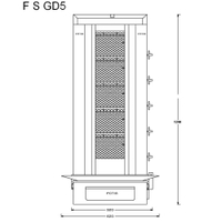 Opiekacz pionowy do 120 kg, do kebaba i gyrosa, grill gazowy, 17,5 kW, nierdzewny, POTIS F S GD5