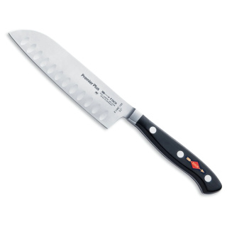 Nóż Santoku PREMIER PLUS EURASIA, japoński, ryflowany, kuty, 14cm, nierdzewny, czarny, DICK 8144214K