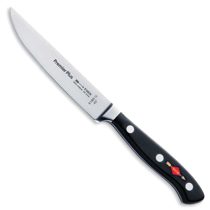 Nóż do steaków PREMIER PLUS, kuty, ząbkowane ostrze, 12cm, nierdzewny, czarny, DICK 81403120