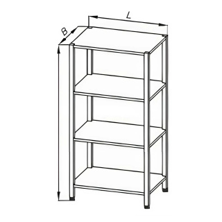 Regał magazynowy 1000x500x1800 mm E 3220