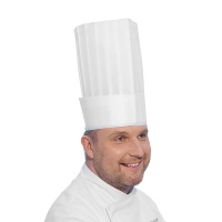 Czapka kucharska szefa kuchni ,,LE GRAND CHEF", biała, zestaw 10 sztuk, HENDI 560105