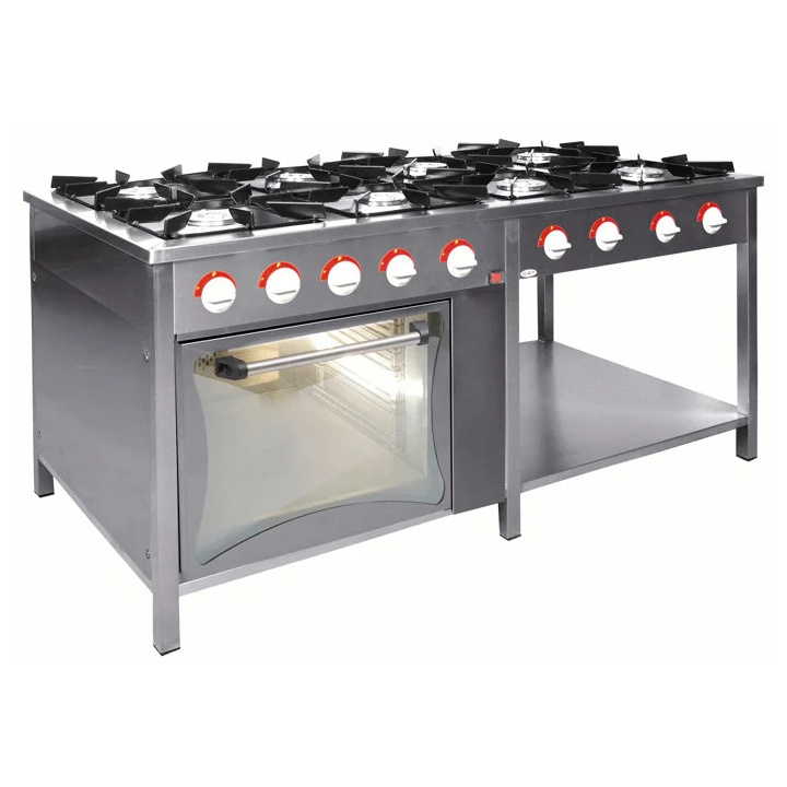 Kuchnia gazowa 8-palnikowa TG-8736/PG-1 (43,5 kW) z piekarnikiem Kuchnia gazowa 8-palnikowa TG-8736/PG-1 (43,5 kW) z piekarnikiem