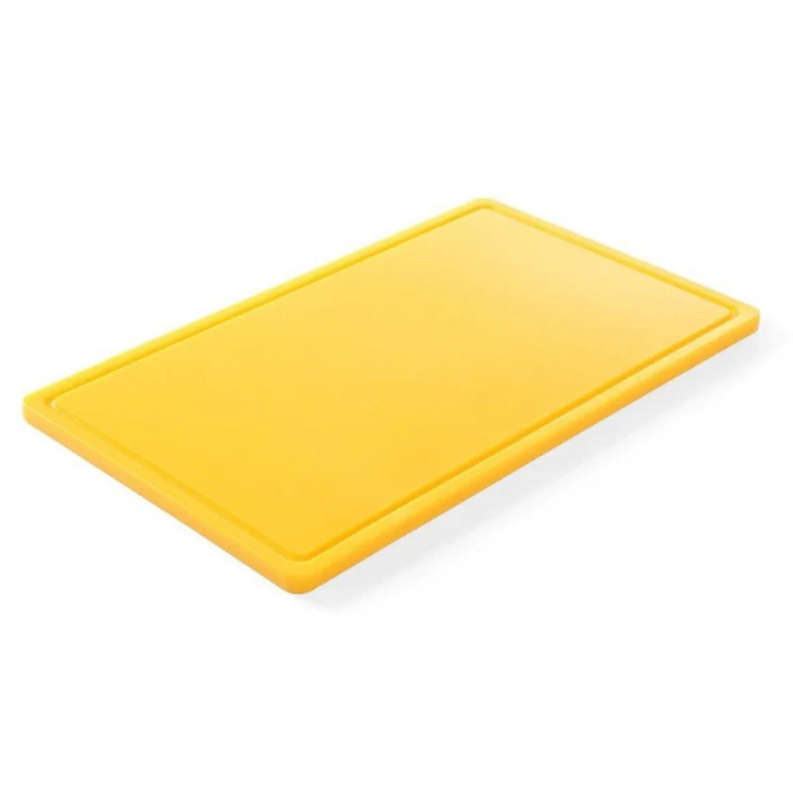 Deska polietylenowa HDPE do krojenia drobiu surowego, HACCP, żółta, GN 1/1, HENDI 826058