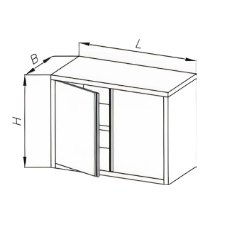 Szafka wisząca z drzwiami uchylnymi, ze stali nierdzewnej, wym. 1000x300x600 mm, E 3120