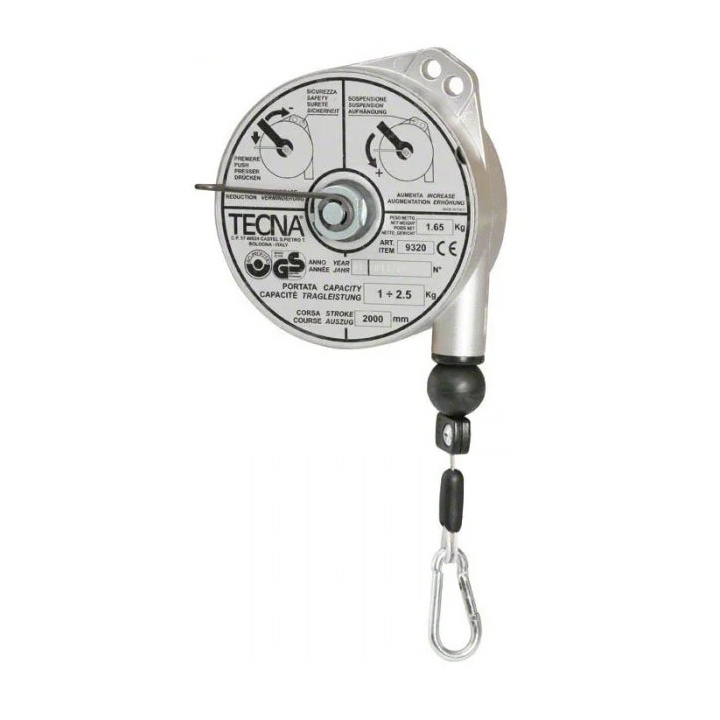 Balanser, odciążnik, przeciwwaga 4,0-6,0 kg, stalowa linka 200 cm, TECNA ATEX 9322AX Balanser, odciążnik, przeciwwaga 4,0-6,0 kg, stalowa linka 200 cm, TECNA ATEX 9322AX