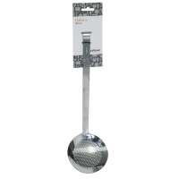 Łyżka cedzakowa ze stali nierdzewnej, średnica 10 cm, długość 25 cm, EXXENT 65554