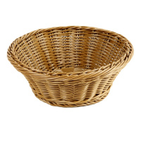 Koszyk z polipropylenu na pieczywo, okrągły, średnica 23cm, wysokość 7,5cm, brązowy, BBM 89092