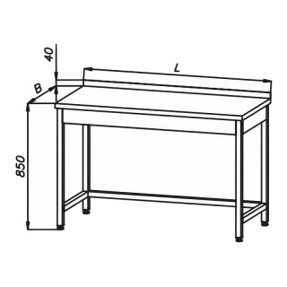 Stół roboczy bez rantu, wym. 1600x600x850 mm, E 1030