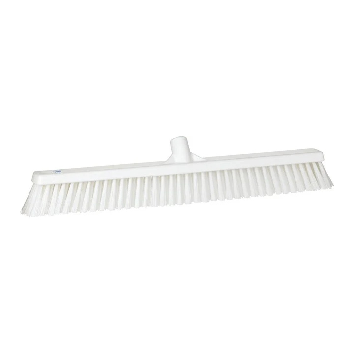 Miotła z dwoma rodzajami włosia, miękko-twarda, szerokość 610 mm, biała, VIKAN 31945 Miotła z dwoma rodzajami włosia, miękko-twarda, szerokość 610 mm, biała, VIKAN 31945