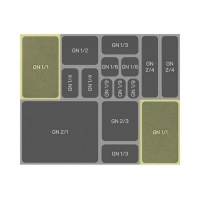 Pojemnik GN 1/1 ze stali nierdzewnej, głębokość 100 mm, polerowany, pojemność 14 l, model CH 11100