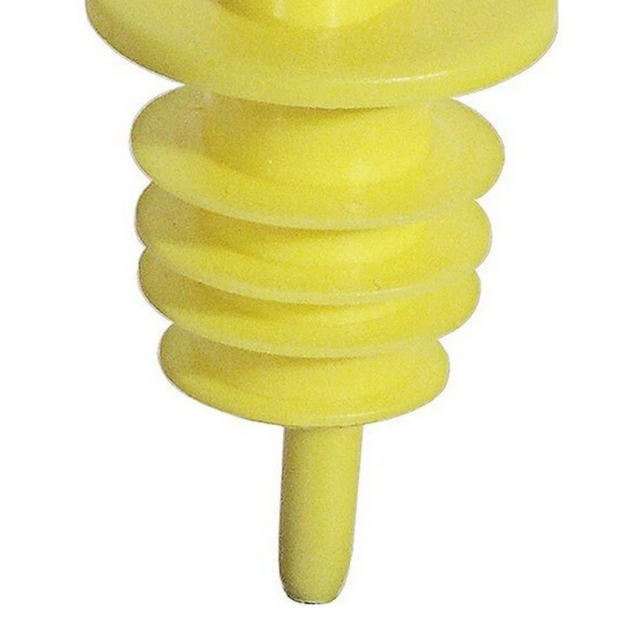 Nalewak barmański do butelek o pojemności 0,7 i 1,5 l, polietylenowy, żółty, model 5852/004 Nalewak barmański do butelek o pojemności 0,7 i 1,5 l, polietylenowy, żółty, model 5852/004