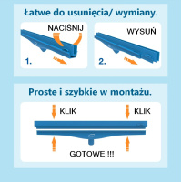 Ściągaczka higieniczna z ruchomym przegubem, żółta, 600 mm, VIKAN 77246