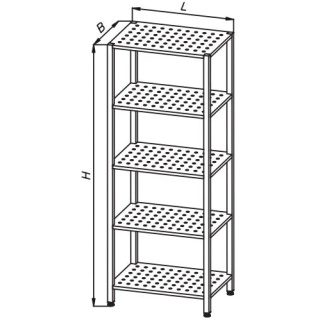 Regał magazynowy 800x700x1800mm perforowany