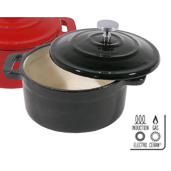 Garnek żeliwny do zapiekania, mini-cocotte z pokrywką, śr. 10 cm, poj. 0,25l, czarny, model 5731/100 Garnek żeliwny do zapiekania, mini-cocotte z pokrywką, śr. 10 cm, poj. 0,25l, czarny, model 5731/100