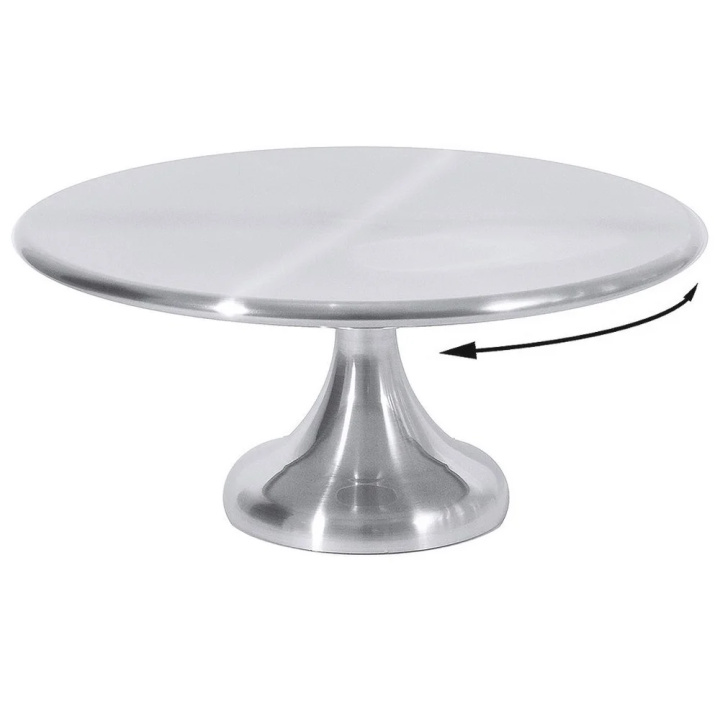 Patera ze stali nierdzewnej na tort, ciasto, obrotowa, wysoka, śr. 30cm, wys. 13,5cm, model 788/300