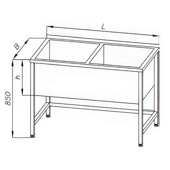 Stół z basenem 1-komorowym, wym. 1000x600x850 mm, E 2810 Stół z basenem 1-komorowym, wym. 1000x600x850 mm, E 2810
